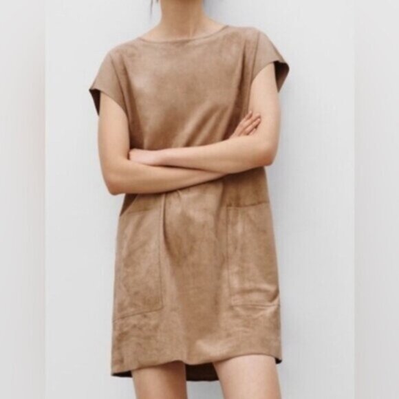 Aritzia * Wilfred Free Nori Faux Suede Shift Dress EUC L - Picture 15 of 15
